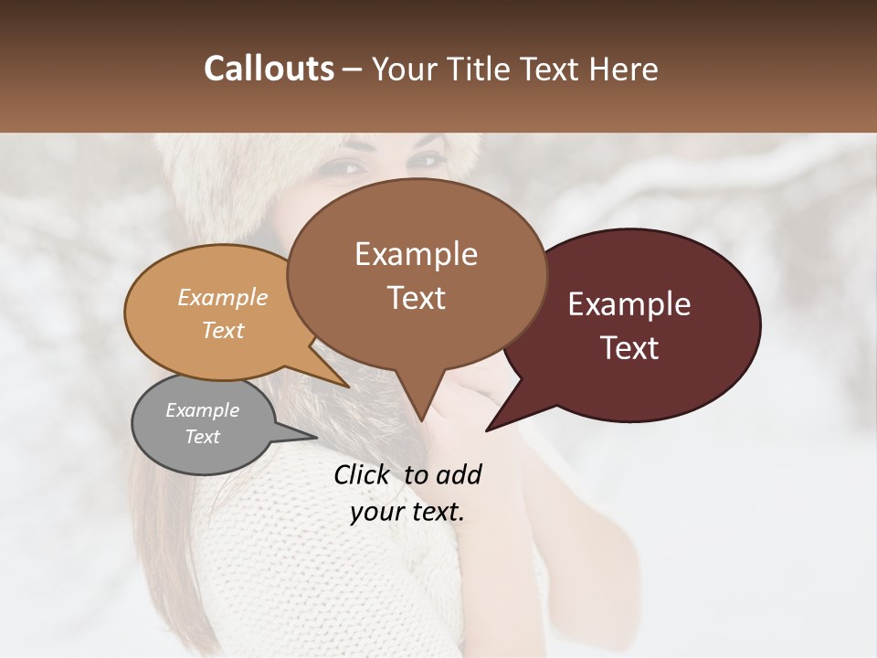 A Woman Wearing A Fur Hat And Scarf PowerPoint Template