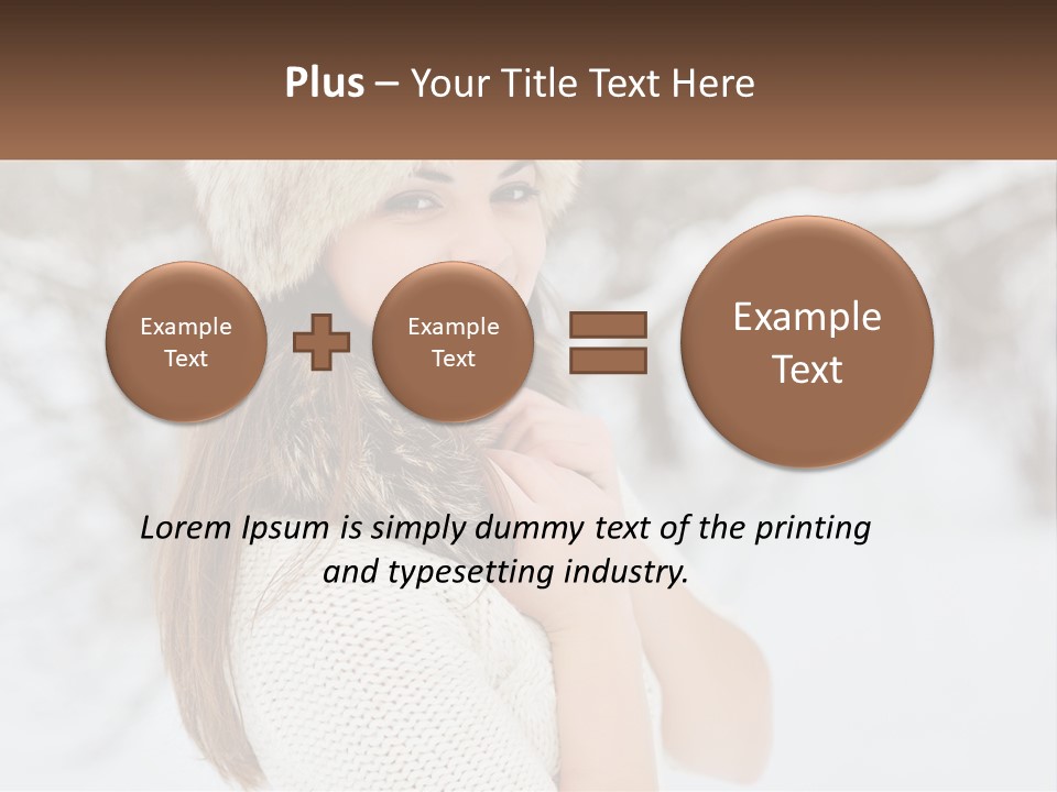 A Woman Wearing A Fur Hat And Scarf PowerPoint Template