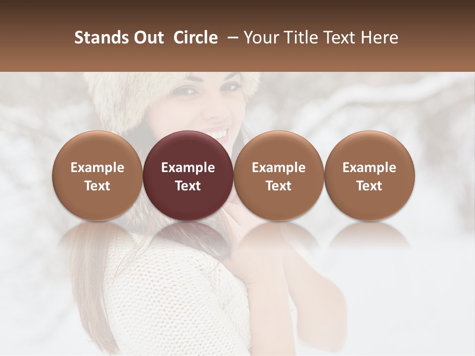 A Woman Wearing A Fur Hat And Scarf PowerPoint Template