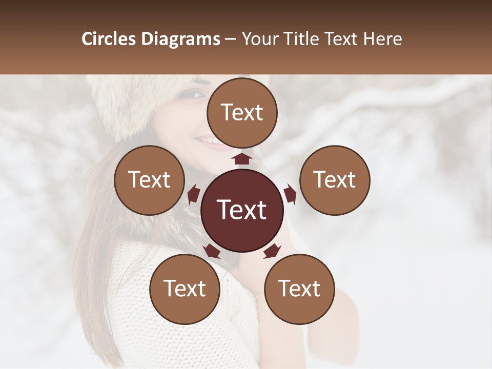 A Woman Wearing A Fur Hat And Scarf PowerPoint Template