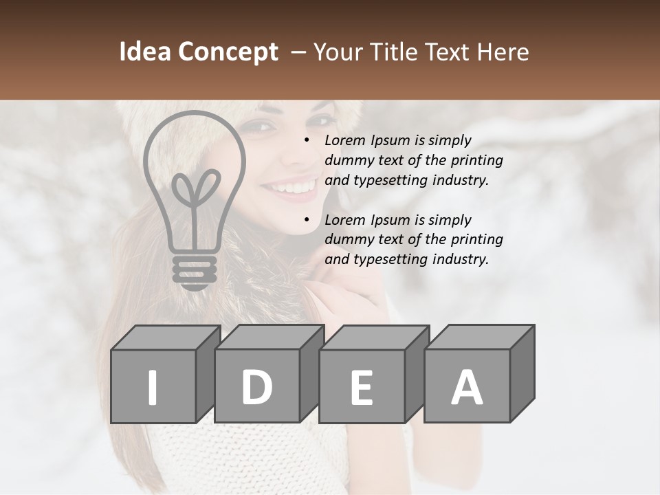 A Woman Wearing A Fur Hat And Scarf PowerPoint Template