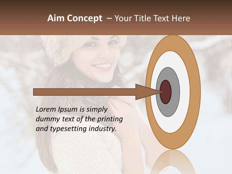 A Woman Wearing A Fur Hat And Scarf PowerPoint Template