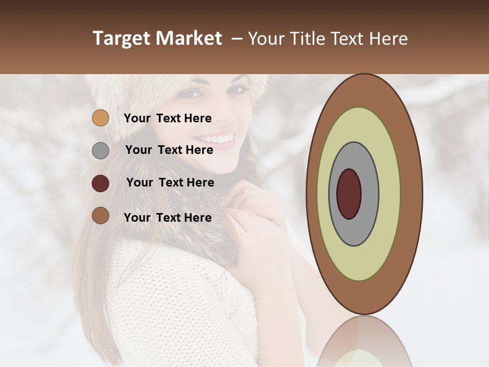 A Woman Wearing A Fur Hat And Scarf PowerPoint Template