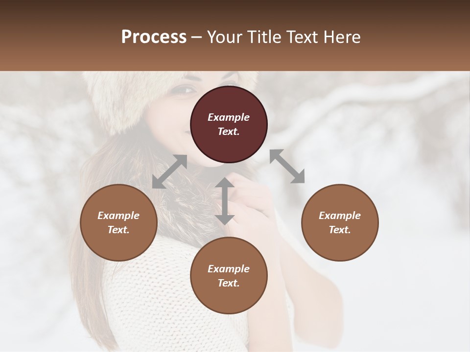 A Woman Wearing A Fur Hat And Scarf PowerPoint Template