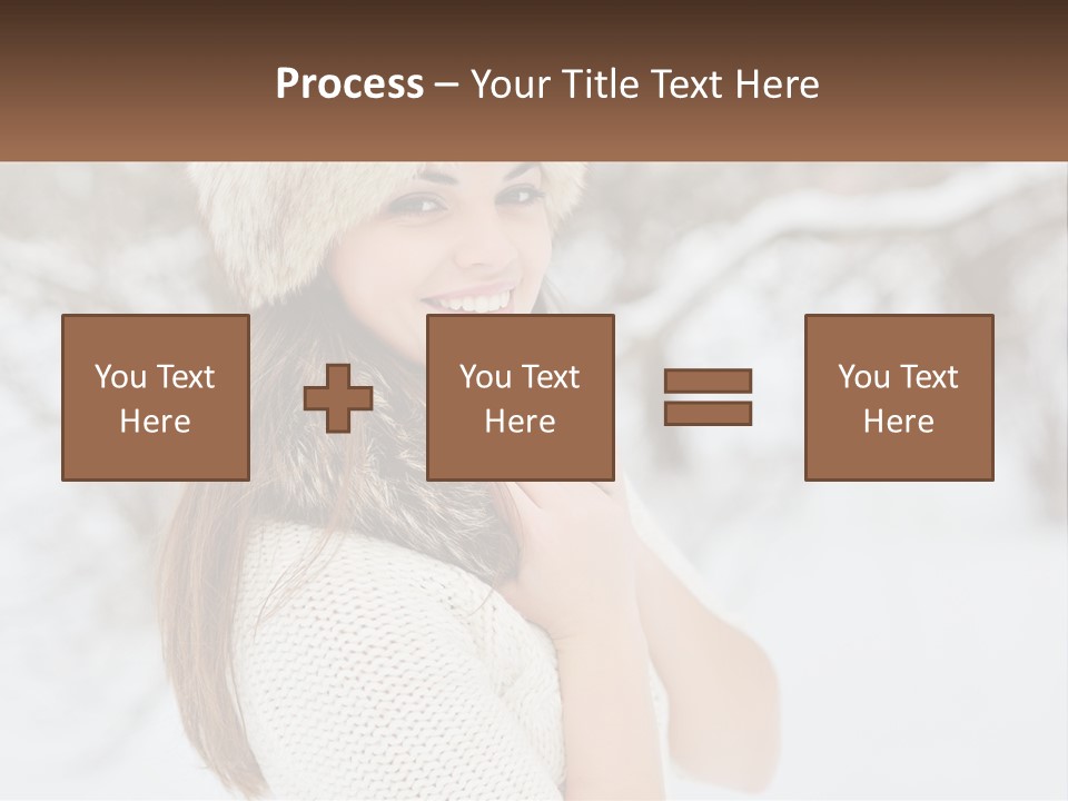 A Woman Wearing A Fur Hat And Scarf PowerPoint Template