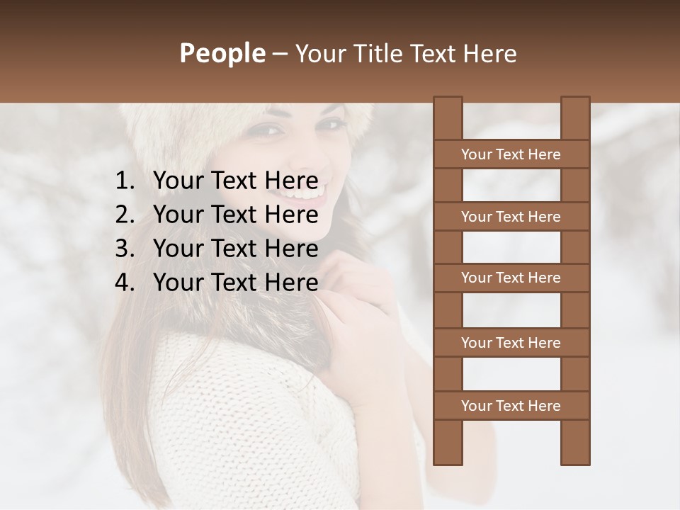 A Woman Wearing A Fur Hat And Scarf PowerPoint Template