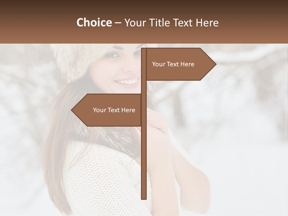 A Woman Wearing A Fur Hat And Scarf PowerPoint Template