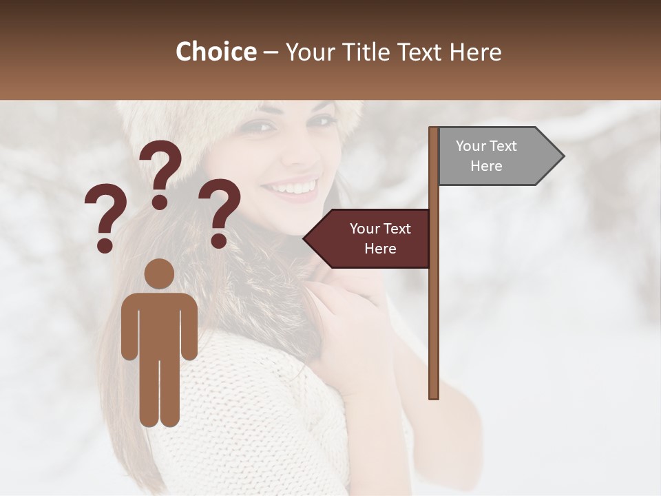A Woman Wearing A Fur Hat And Scarf PowerPoint Template