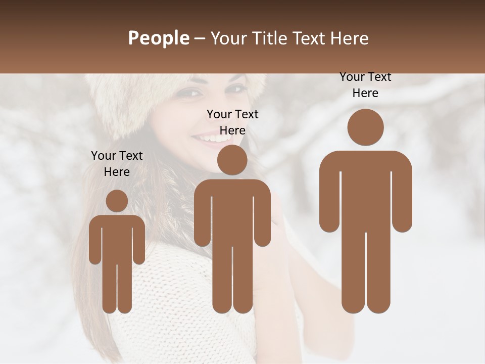 A Woman Wearing A Fur Hat And Scarf PowerPoint Template