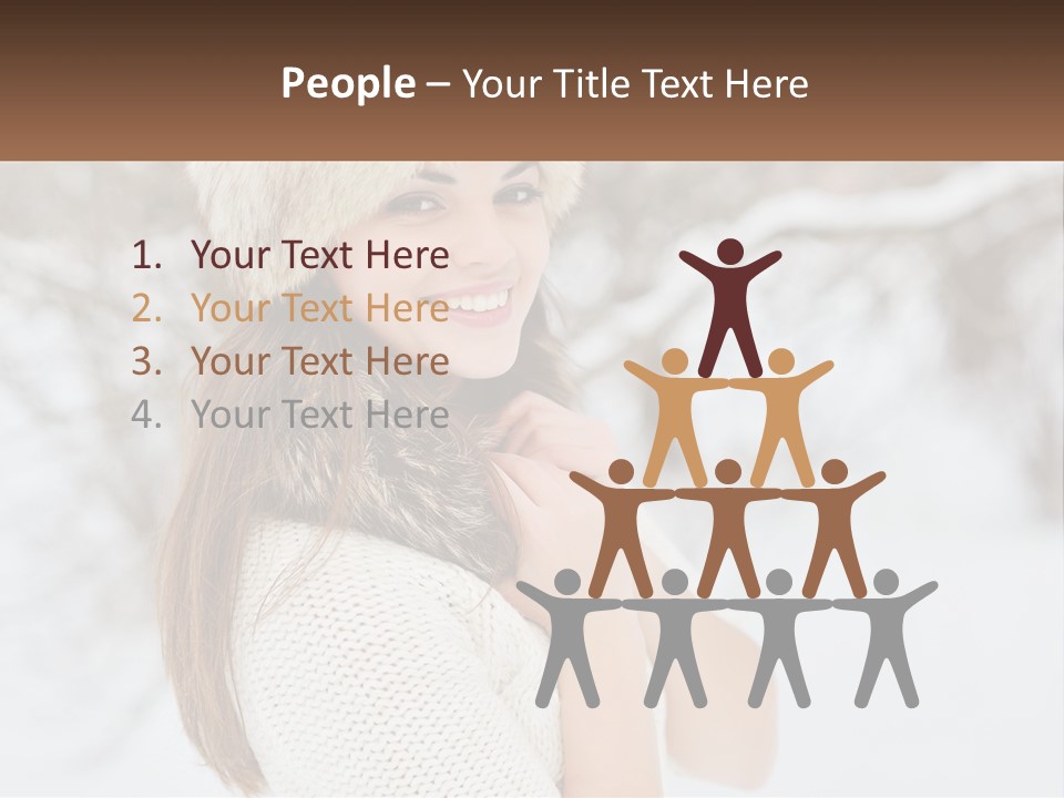 A Woman Wearing A Fur Hat And Scarf PowerPoint Template