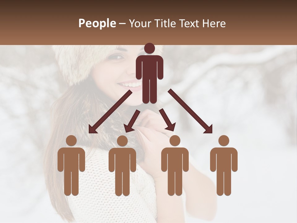 A Woman Wearing A Fur Hat And Scarf PowerPoint Template