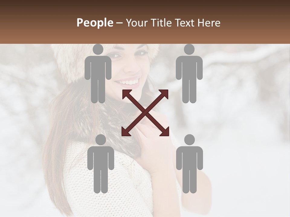 A Woman Wearing A Fur Hat And Scarf PowerPoint Template