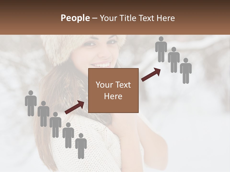 A Woman Wearing A Fur Hat And Scarf PowerPoint Template