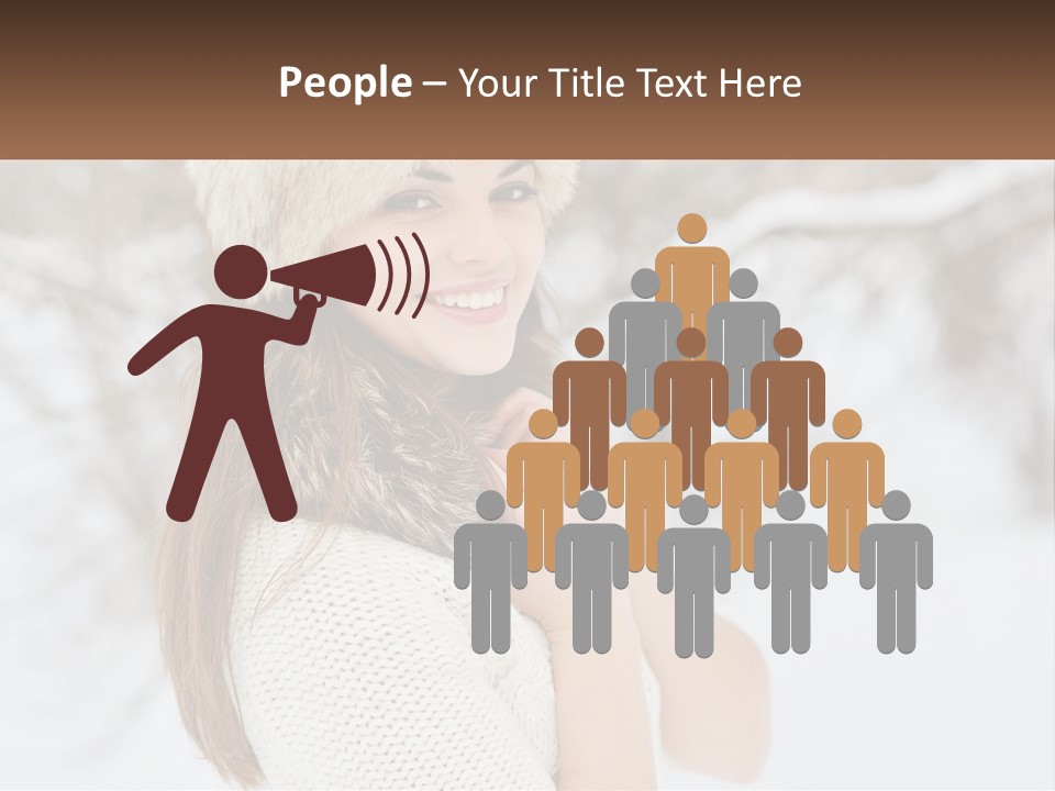 A Woman Wearing A Fur Hat And Scarf PowerPoint Template