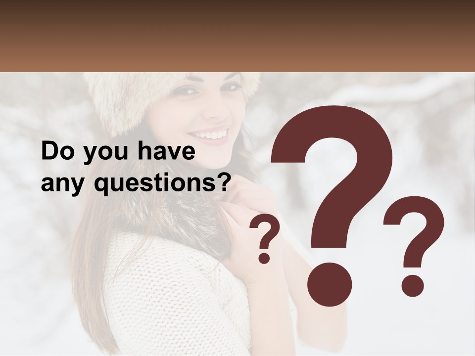 A Woman Wearing A Fur Hat And Scarf PowerPoint Template