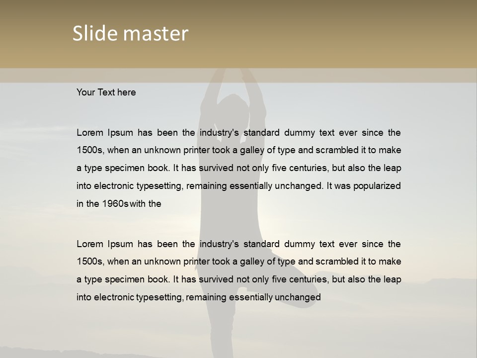 A Person Doing Yoga On Top Of A Mountain PowerPoint Template