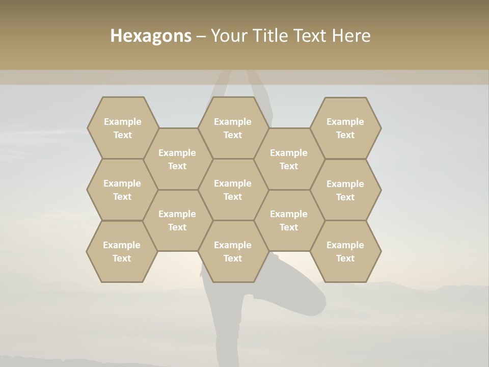 A Person Doing Yoga On Top Of A Mountain PowerPoint Template