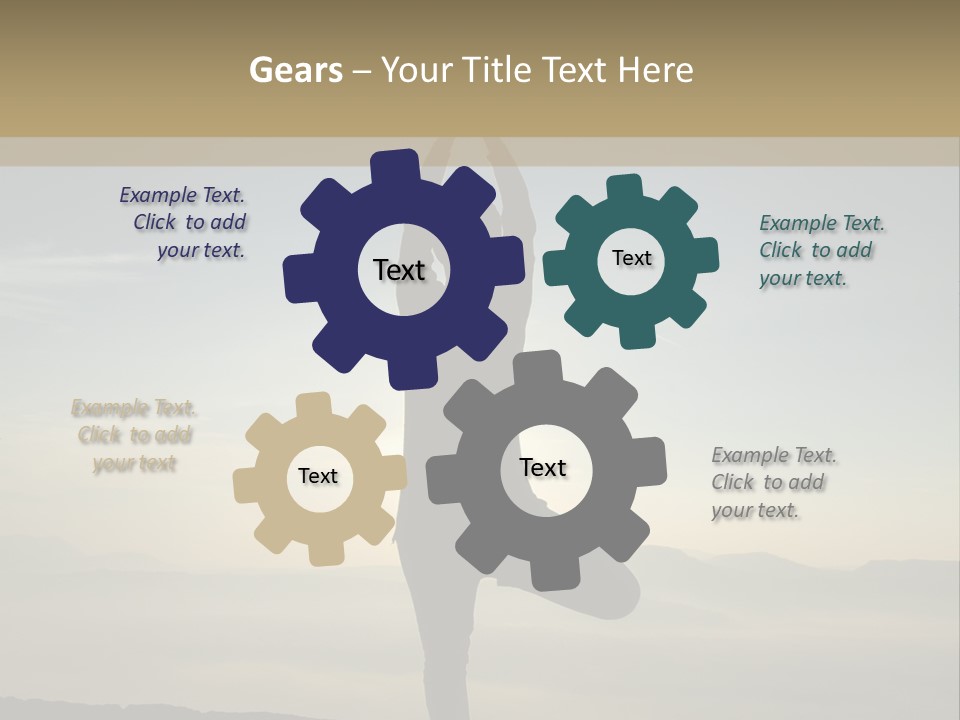 A Person Doing Yoga On Top Of A Mountain PowerPoint Template