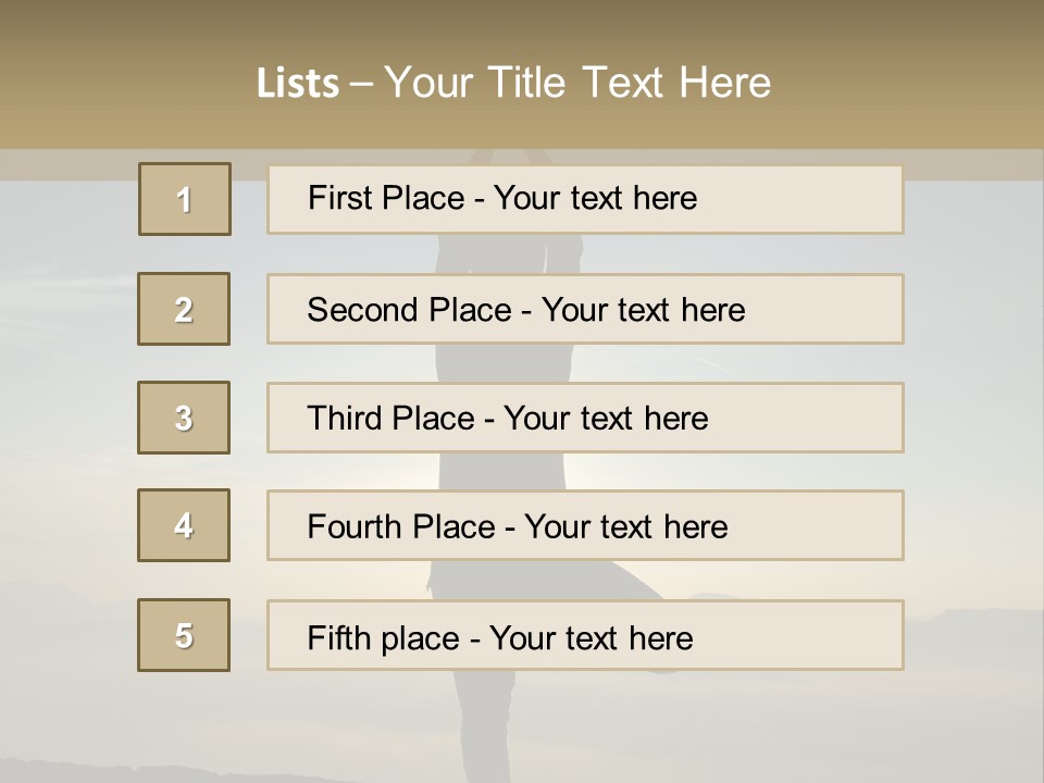 A Person Doing Yoga On Top Of A Mountain PowerPoint Template