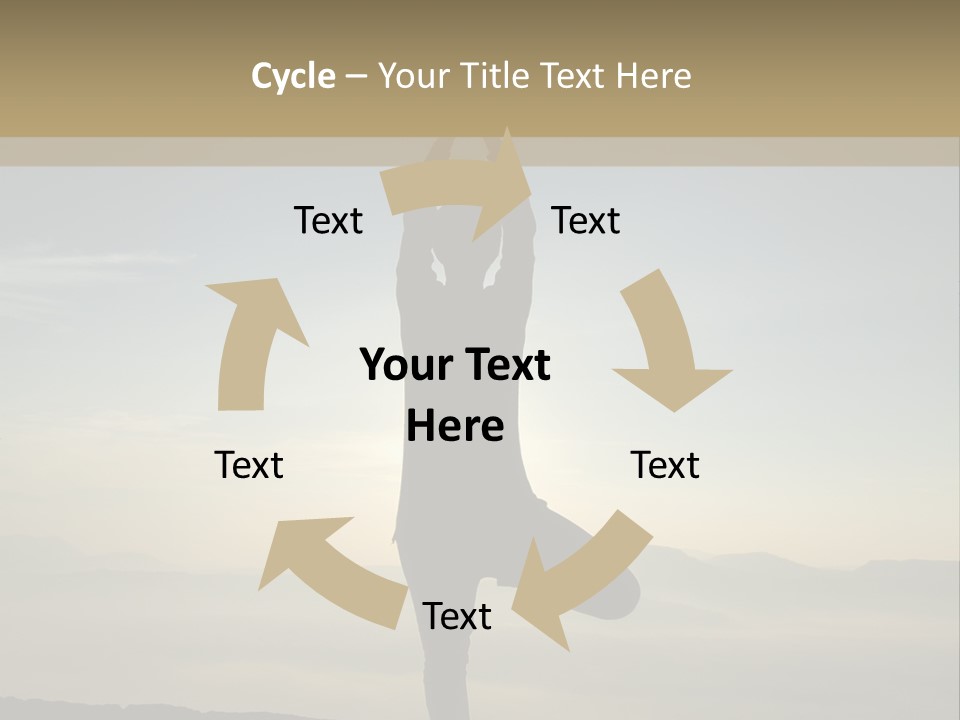 A Person Doing Yoga On Top Of A Mountain PowerPoint Template