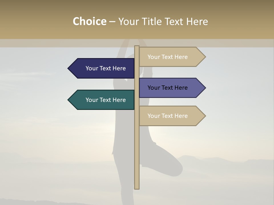 A Person Doing Yoga On Top Of A Mountain PowerPoint Template