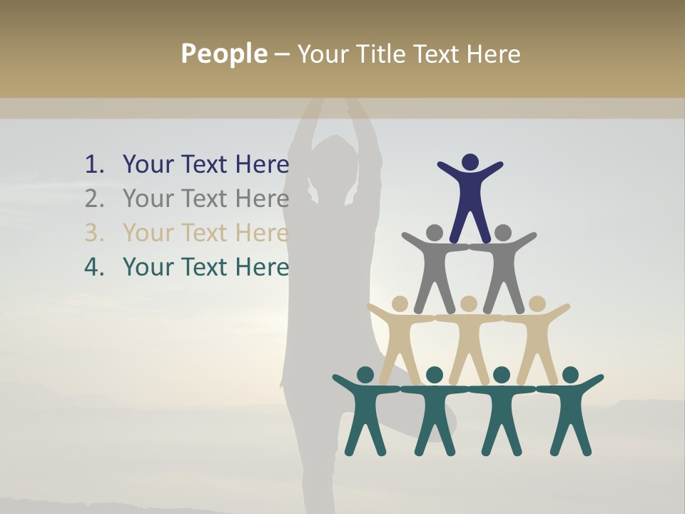 A Person Doing Yoga On Top Of A Mountain PowerPoint Template