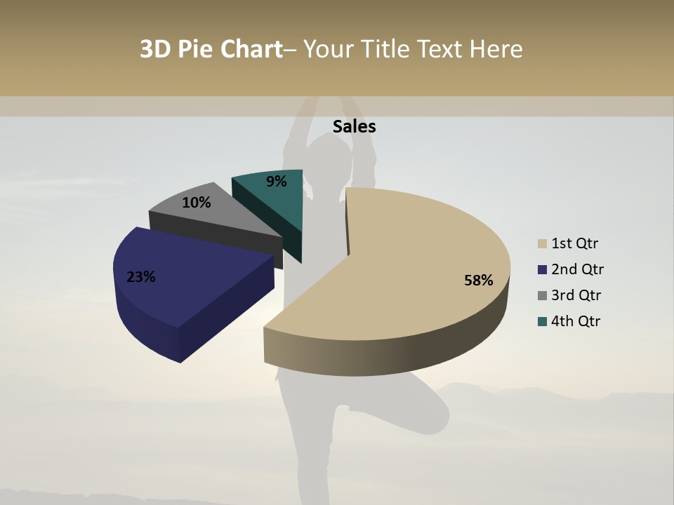 A Person Doing Yoga On Top Of A Mountain PowerPoint Template