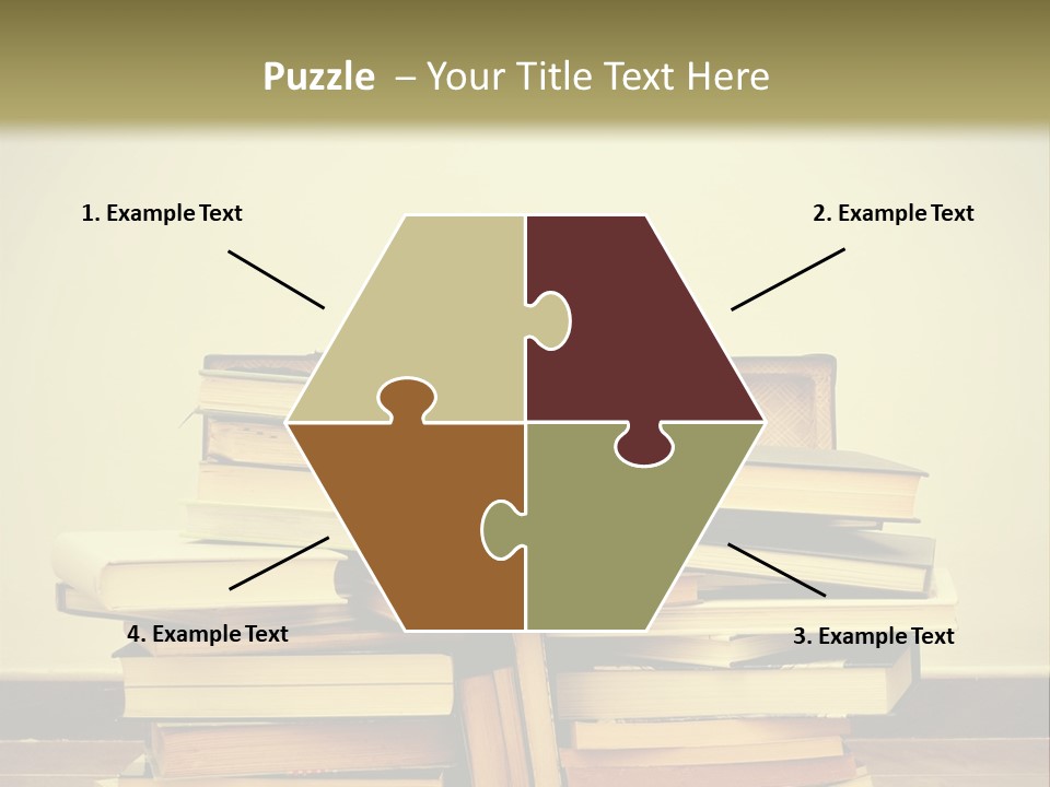 A Bunch Of Books Sitting On Top Of A Suitcase PowerPoint Template