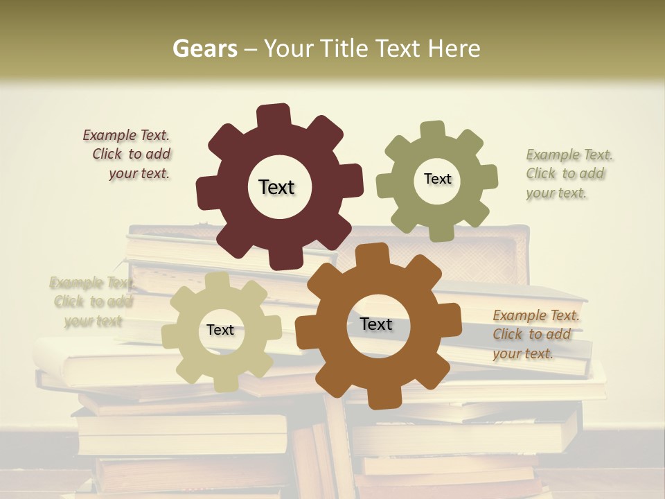 A Bunch Of Books Sitting On Top Of A Suitcase PowerPoint Template