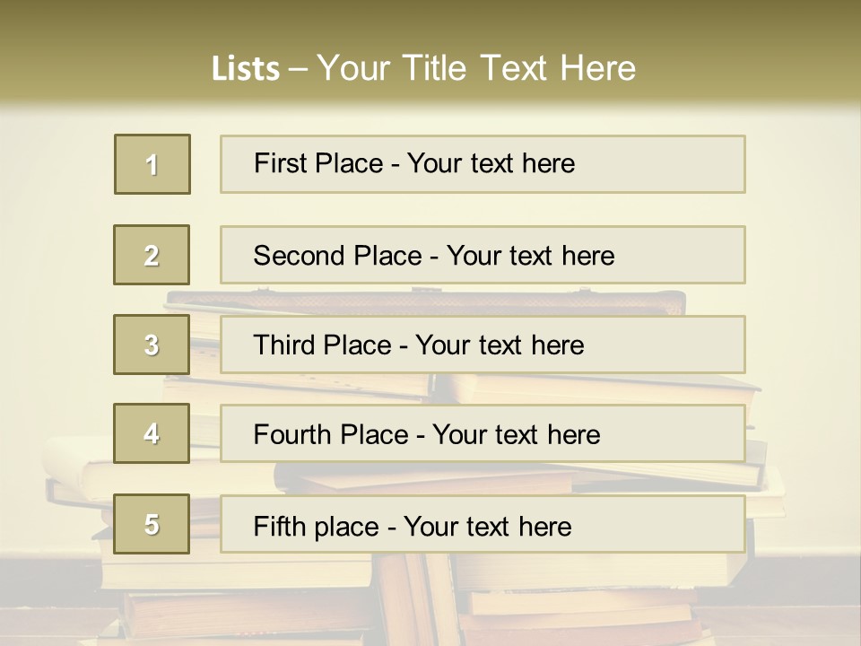 A Bunch Of Books Sitting On Top Of A Suitcase PowerPoint Template