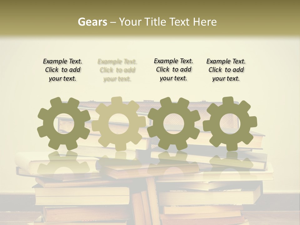 A Bunch Of Books Sitting On Top Of A Suitcase PowerPoint Template