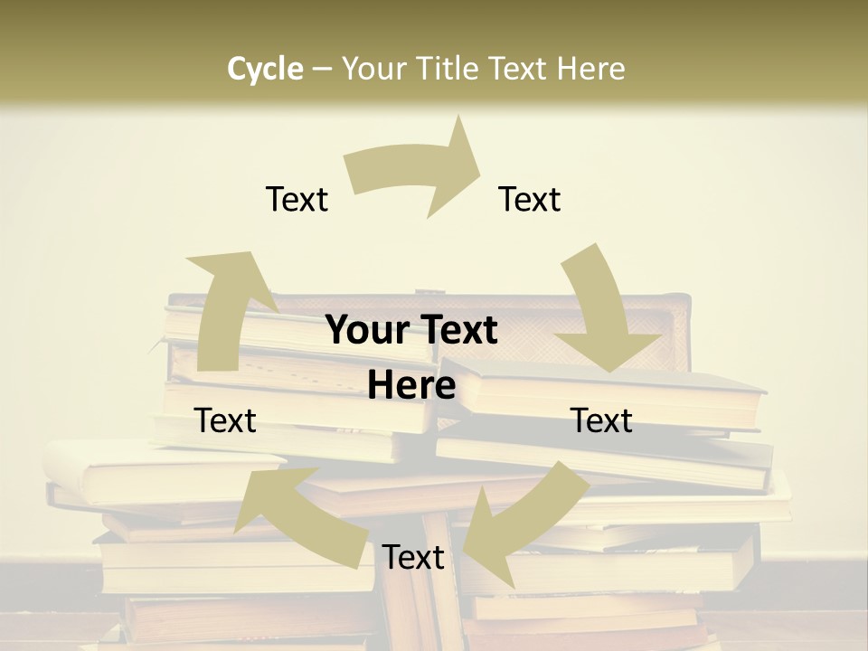 A Bunch Of Books Sitting On Top Of A Suitcase PowerPoint Template