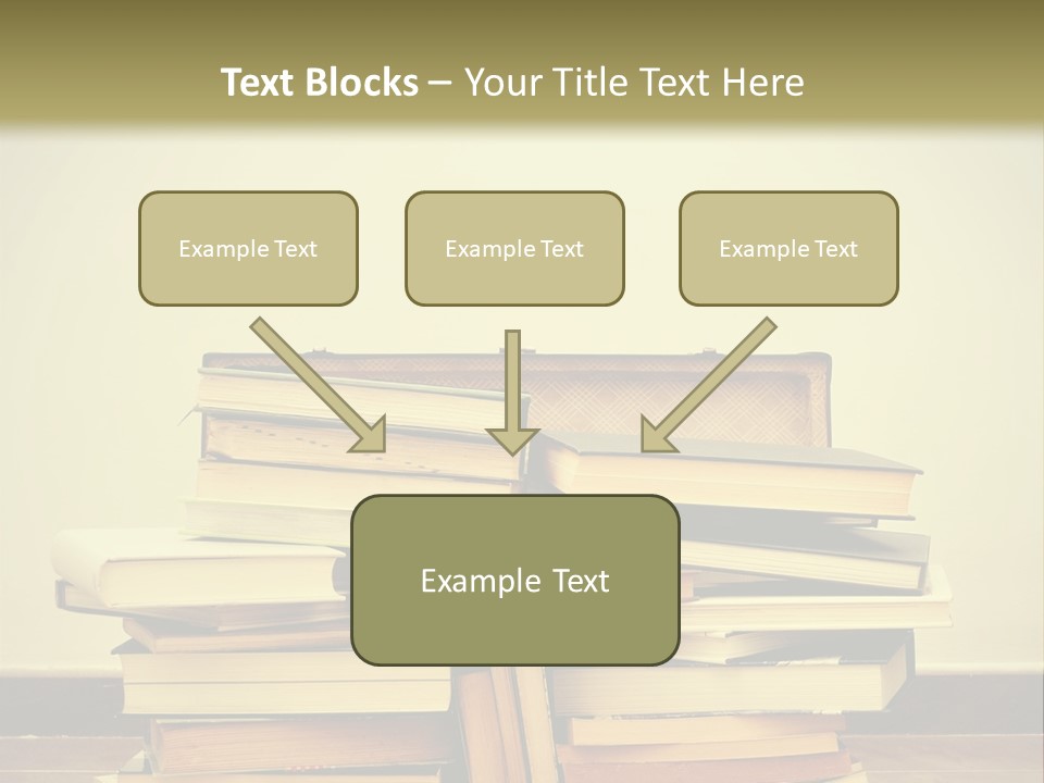 A Bunch Of Books Sitting On Top Of A Suitcase PowerPoint Template