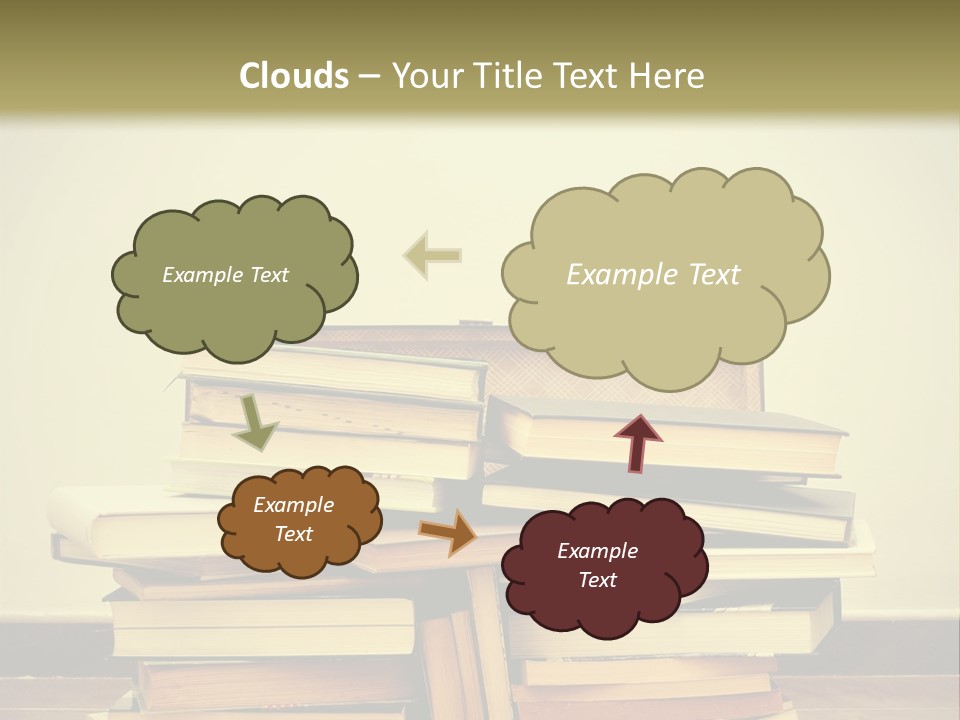 A Bunch Of Books Sitting On Top Of A Suitcase PowerPoint Template