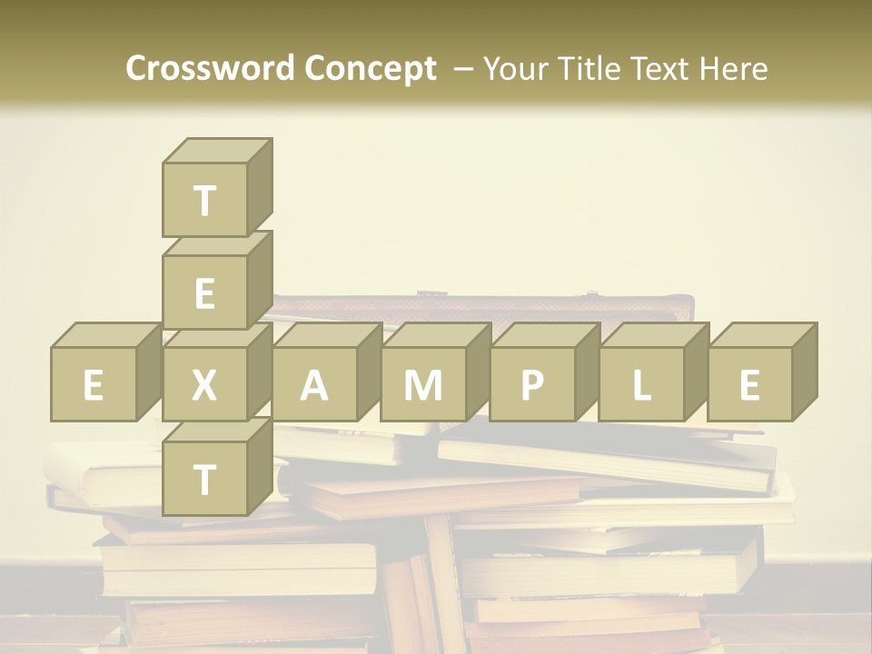 A Bunch Of Books Sitting On Top Of A Suitcase PowerPoint Template