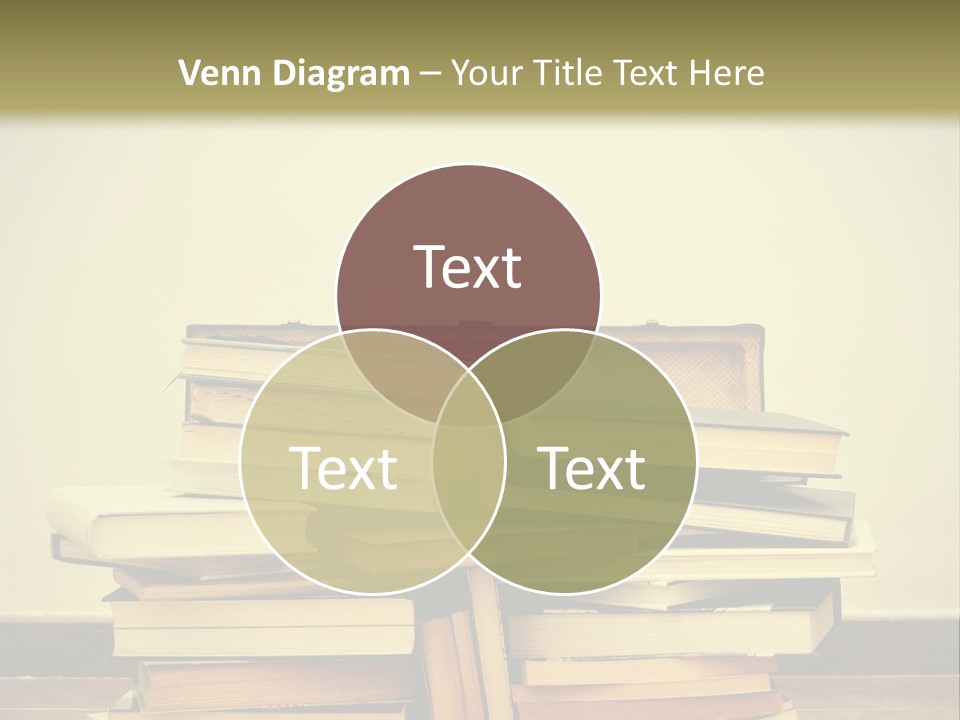 A Bunch Of Books Sitting On Top Of A Suitcase PowerPoint Template