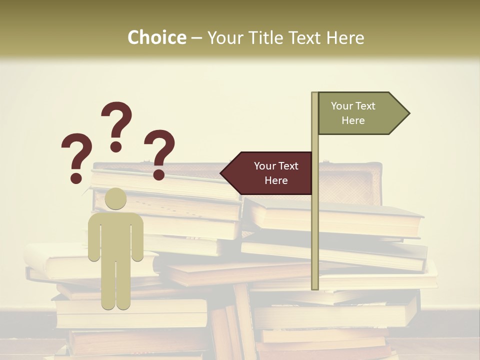 A Bunch Of Books Sitting On Top Of A Suitcase PowerPoint Template