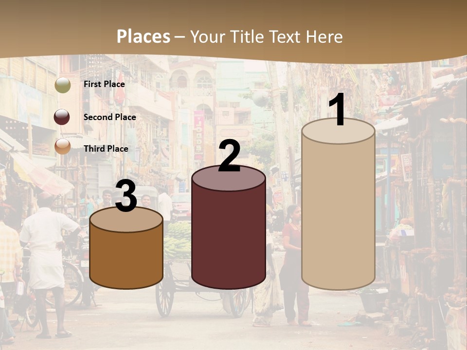 A Group Of People Walking Down A Street PowerPoint Template