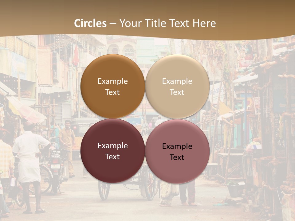 A Group Of People Walking Down A Street PowerPoint Template