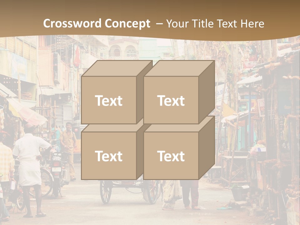 A Group Of People Walking Down A Street PowerPoint Template