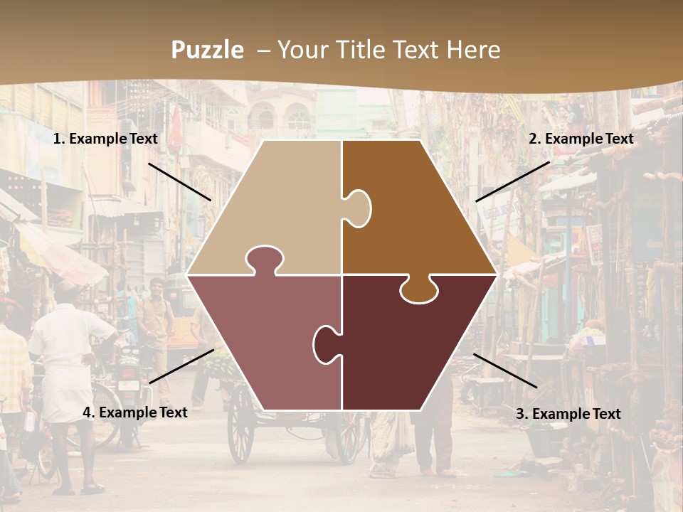 A Group Of People Walking Down A Street PowerPoint Template