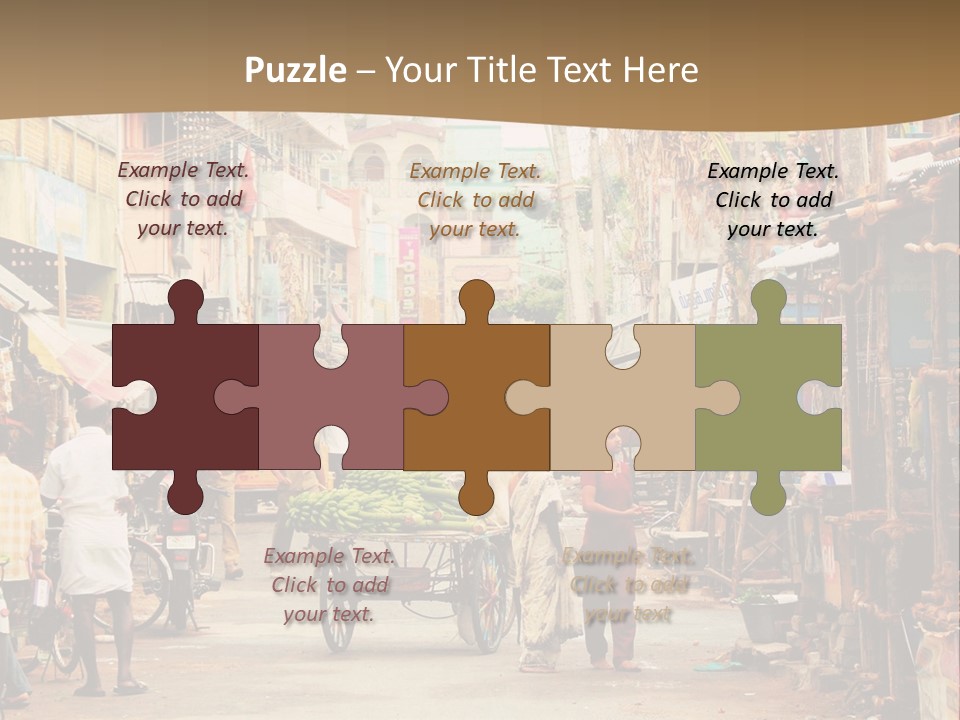 A Group Of People Walking Down A Street PowerPoint Template