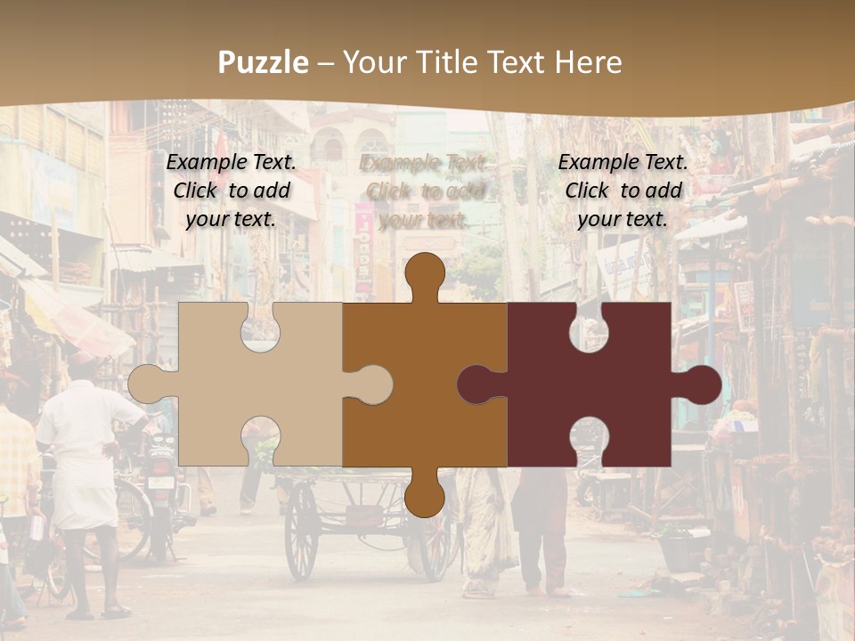 A Group Of People Walking Down A Street PowerPoint Template