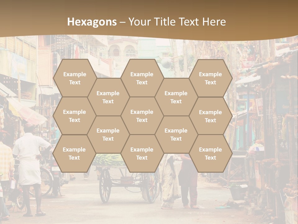 A Group Of People Walking Down A Street PowerPoint Template