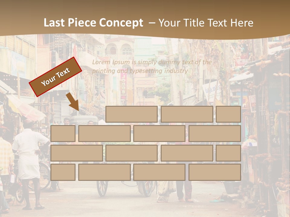 A Group Of People Walking Down A Street PowerPoint Template