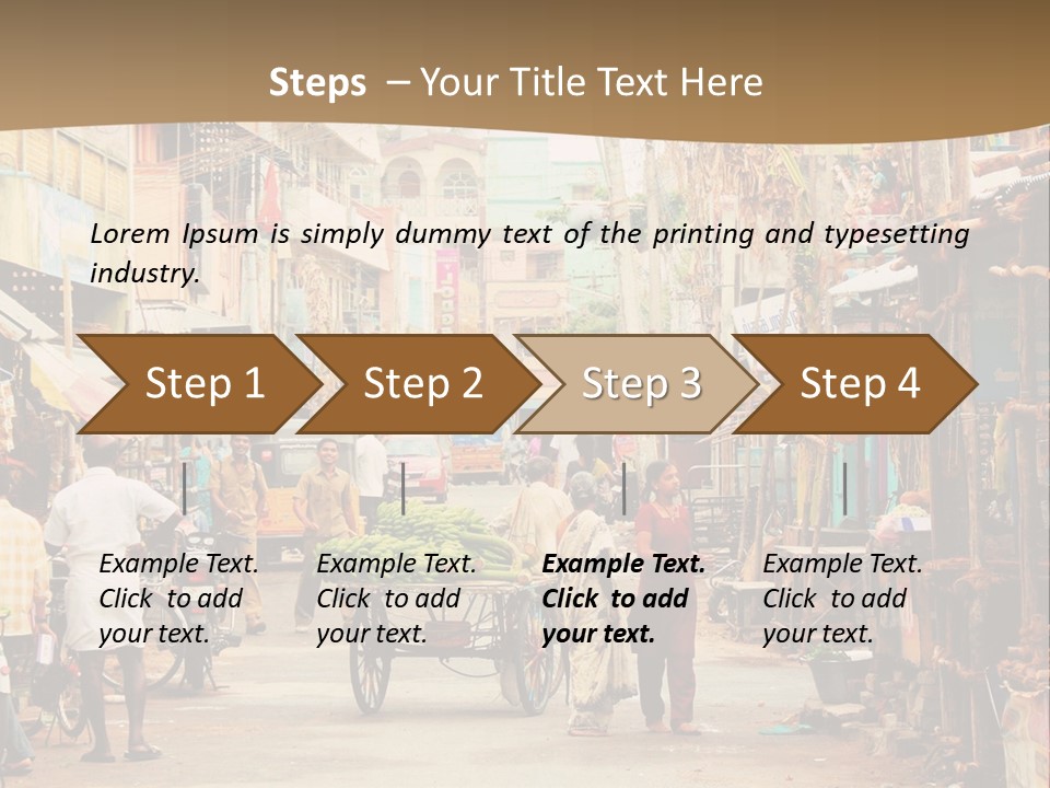 A Group Of People Walking Down A Street PowerPoint Template