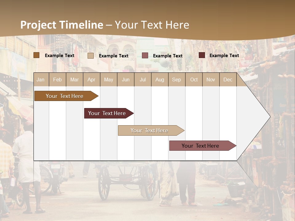 A Group Of People Walking Down A Street PowerPoint Template