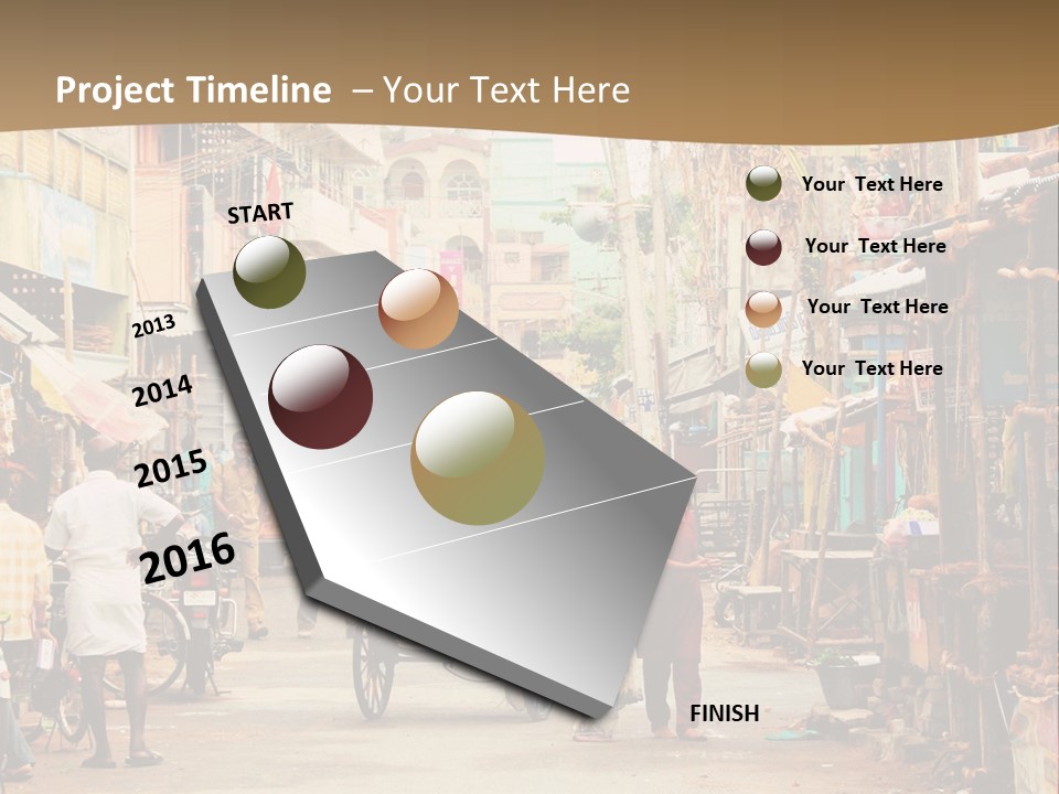 A Group Of People Walking Down A Street PowerPoint Template