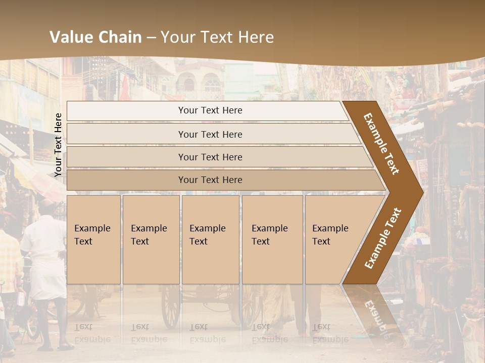 A Group Of People Walking Down A Street PowerPoint Template