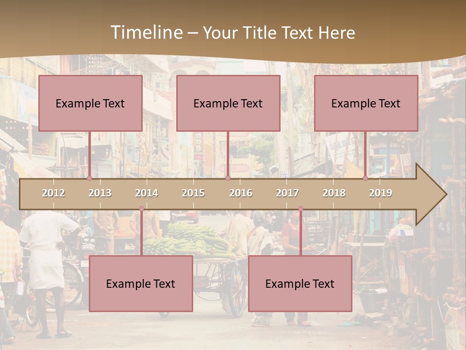 A Group Of People Walking Down A Street PowerPoint Template